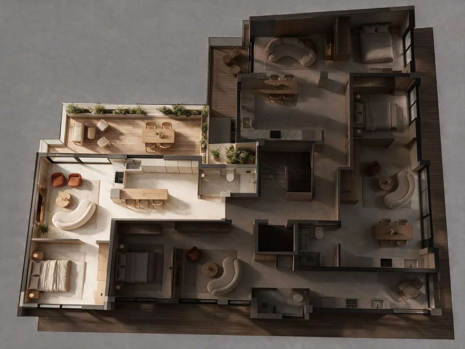 Floor plan with apartment A1 lit
