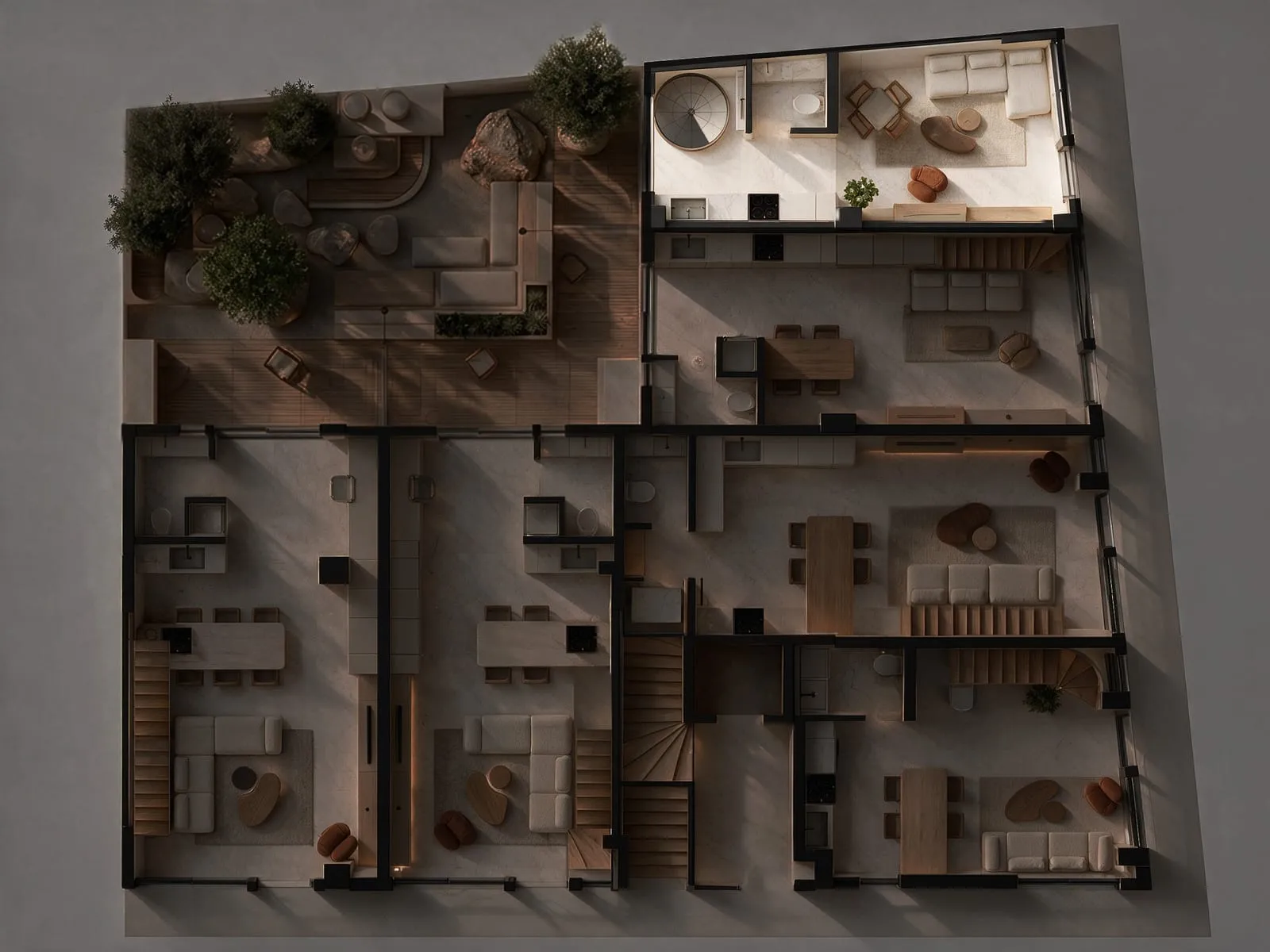 Floor plan with apartment I6 lit